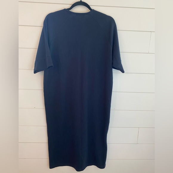 Oak + Fort navy VNeck cotton jersey oversized coastal nautical lounge midi dress - Picture 5 of 8